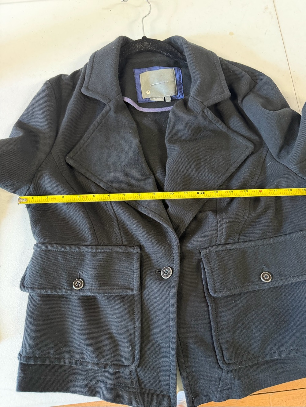 Anthropologie Black Cropped Moto Jacket L Utility Zip Cuffs - Picture 5 of 7